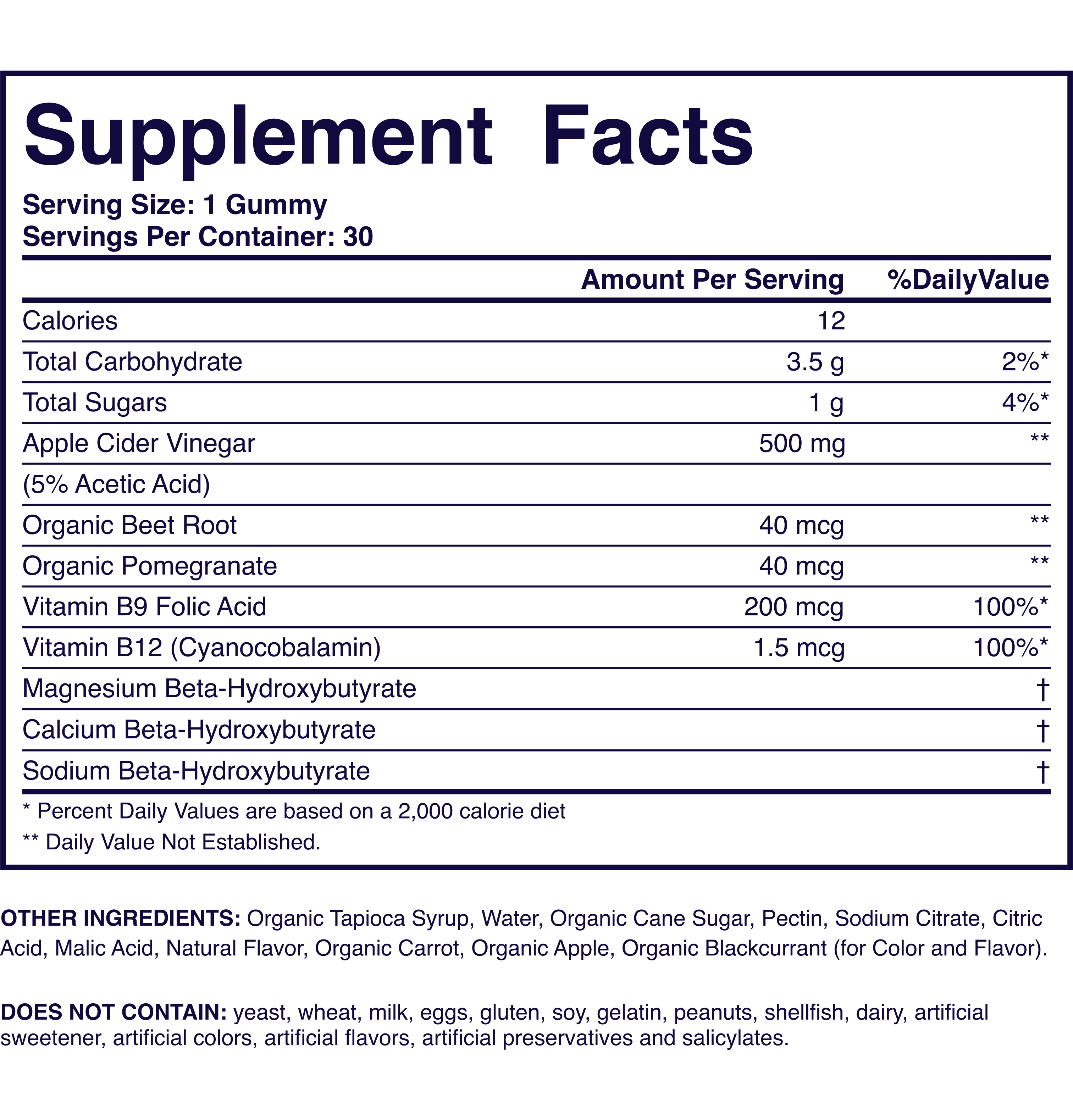 Keto + ACV Gummies ingredients
